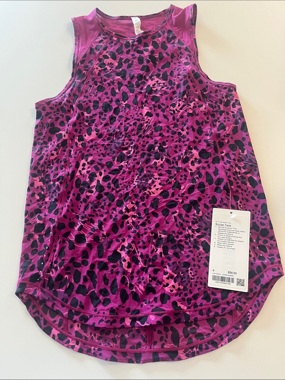 Lululemon Sculpt Tank Cheetah Camo Magenta Print Multi - Picture 2 of 5